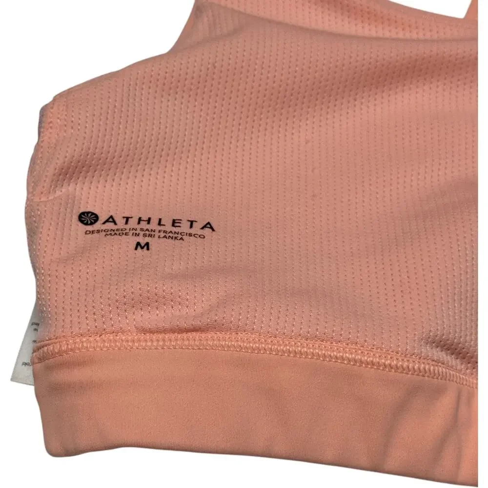 Athleta Racerback Sports Bra Peach Medium